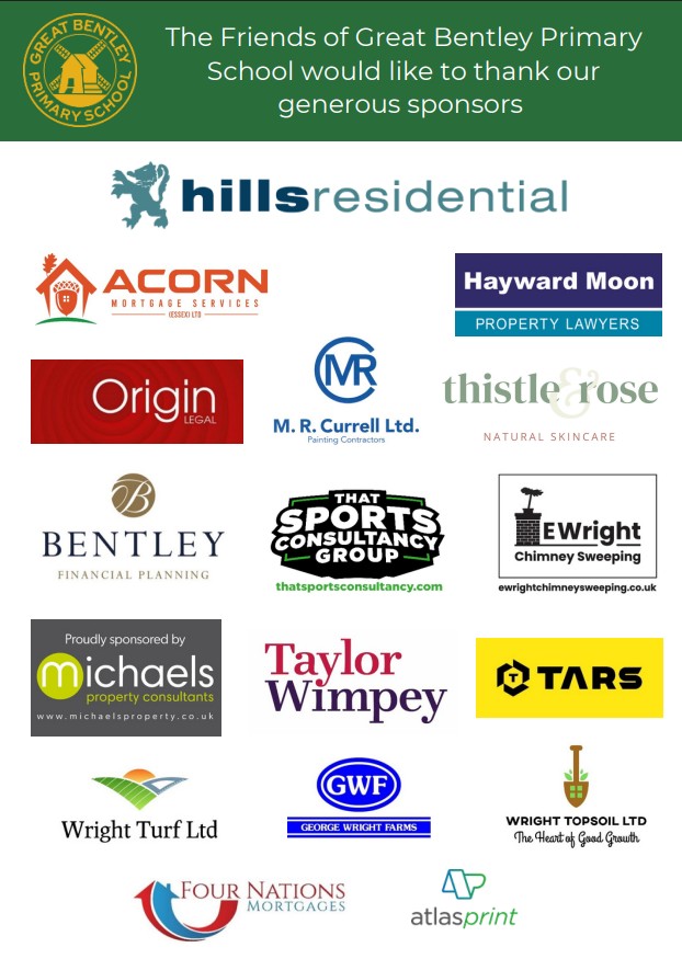 Sponsors of Great Bentley Primary School sponsors 2025